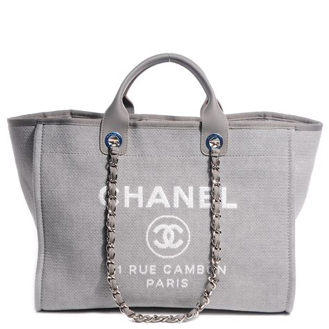 chanel deauville tote grey replica|Chanel deauville tote price.